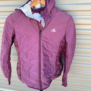 Adidas Purple down athletic puffy hoody Medium